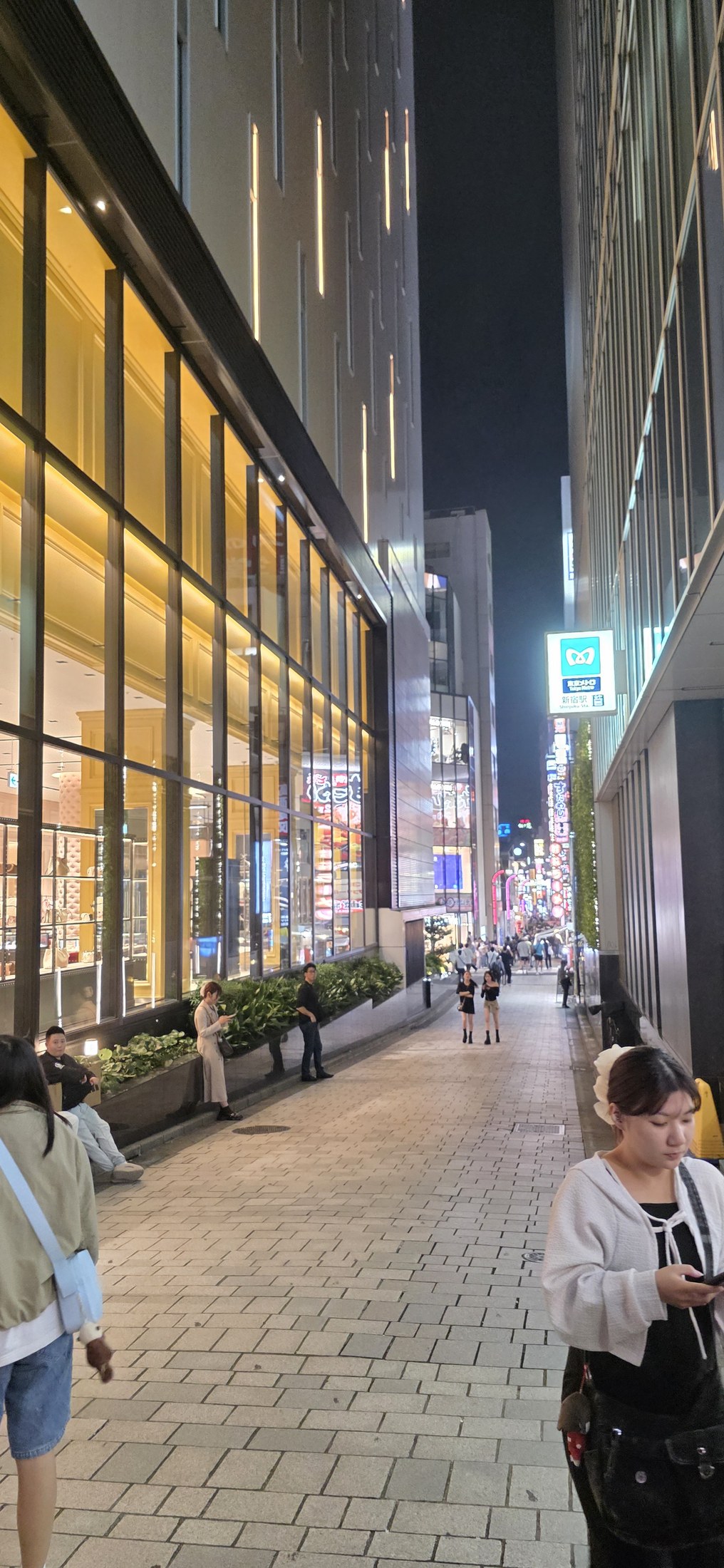 Nächtliche Straßenschlucht in Shinjuku